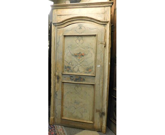 PTL474 - N. 2 porte laccate, con telaio, epoca '700, misure luce cm L 100 x H 220