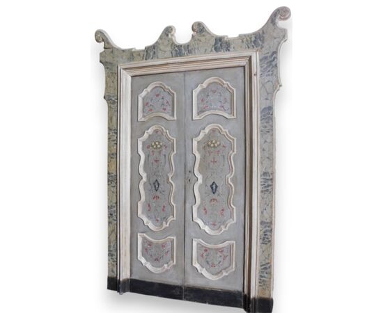 PTL463 - N. 4 porte laccate, con telaio, epoca '700, luce cm L 106 x H 210