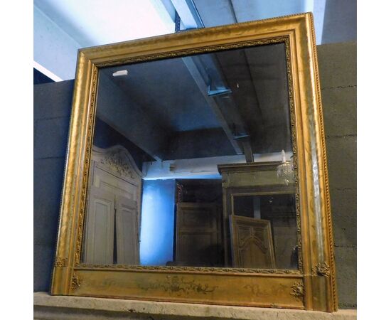 specc297 - gilded mirror, 19th century, measuring cm l 110 xh 114     