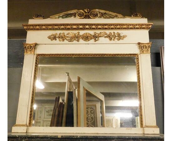 specc295 - lacquered mirror with golden decorations, first half of the 19th century, size cm l 160 xh 157     