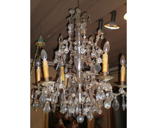 antique glass and crystal chandelier     