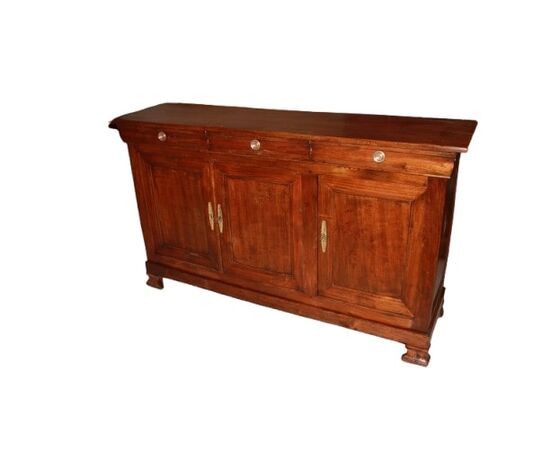 Credenza francese Stile luigi Filippo a 3 Porte in Legno di Noce