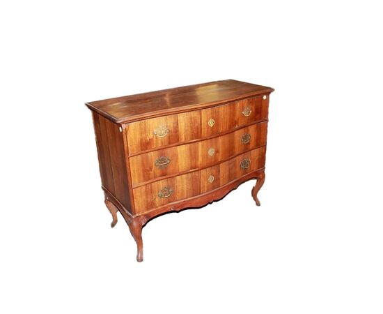 Comò veneto di fine 1700 in legno di noce stile Luigi XV