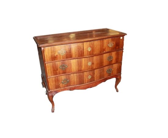 Comò veneto di fine 1700 in legno di noce stile Luigi XV