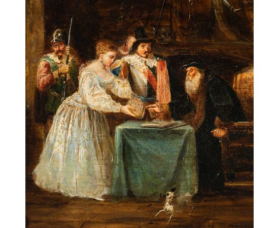Pittore italiano (datato 1853) - Scena di interno storica.