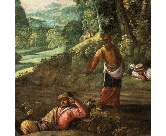 Pauwels Franck, detto Paolo Fiammingo (Anversa 1540 ca. - Venezia 1596) - Parabola del diavolo che semina zizzania.