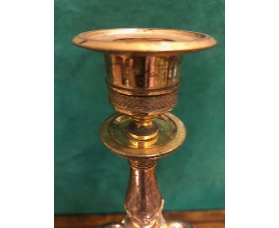Coppia di candelabri in bronzo