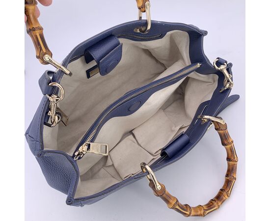 GUCCI Borsa Shopper in Pelle Col. Blu Bamboo M