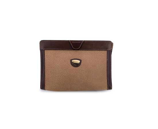 GUCCI Pochette Vintage in Pelle Col. Beige S