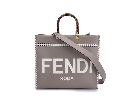 FENDI Borsa Shopper in Pelle Col. Grigio Sunshine M