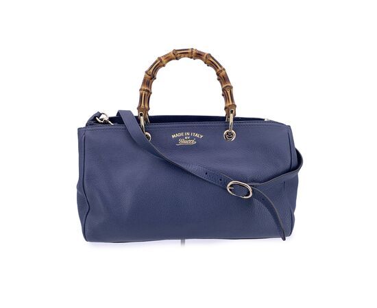 GUCCI Borsa Shopper in Pelle Col. Blu Bamboo M