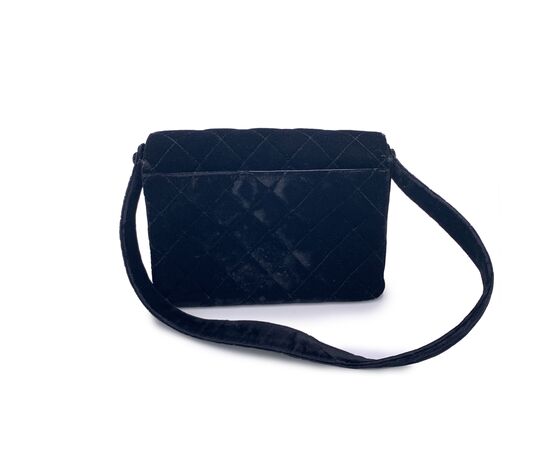 CHANEL Borsa a Tracolla Vintage in Velluto Col. Nero CC S