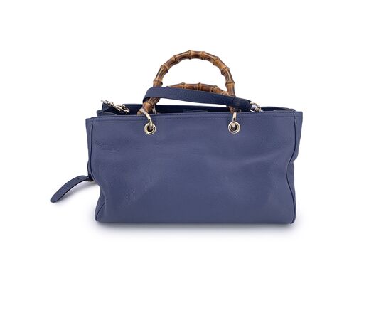 GUCCI Borsa Shopper in Pelle Col. Blu Bamboo M
