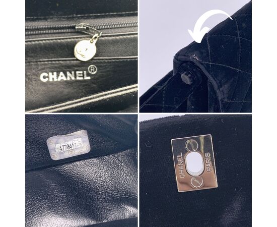 CHANEL Borsa a Tracolla Vintage in Velluto Col. Nero CC S