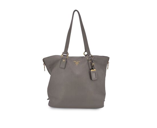PRADA Borsa Shopper in Pelle Col. Grigio M
