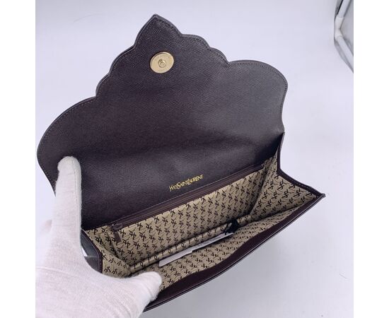 YVES SAINT LAURENT Pochette Vintage in Pelle Col. Marrone S