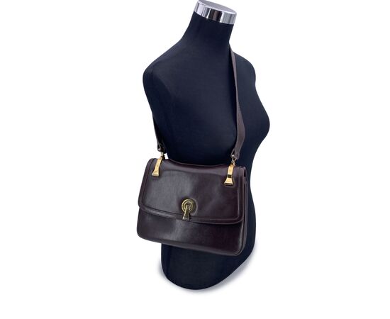 GUCCI Borsa a Tracolla Vintage in Pelle Col. Marrone M
