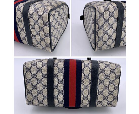 GUCCI Borsa a Mano Vintage in Tela Col. Blu Ophidia M
