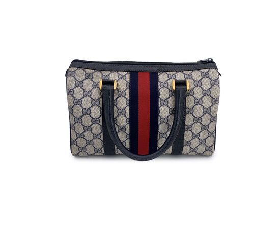 GUCCI Borsa a Mano Vintage in Tela Col. Blu Ophidia M