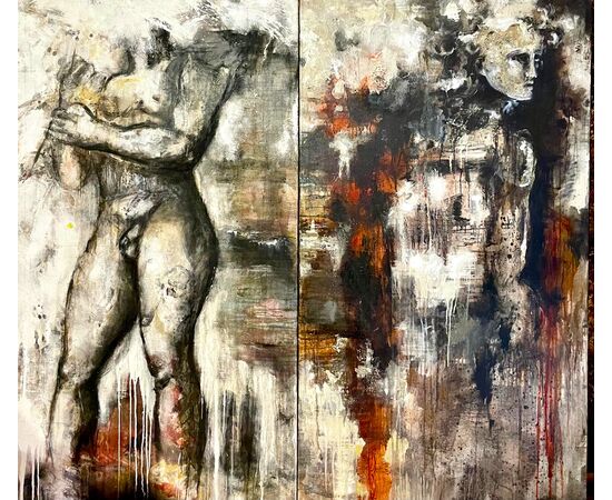 Coppia olii su tela “ La caduta dei Giganti”  Alessandro La Motta
