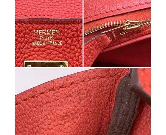 HERMES Borsa a Mano in Pelle Col. Rosso Birkin 40 L