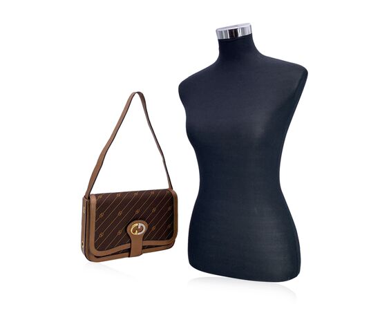 GUCCI Borsa a Tracolla Vintage in Tela Col. Marrone M