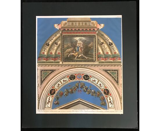 Stampa Loggia Raffaello al Vaticano con passe-partout XX secolo-Sogno Giacobbe