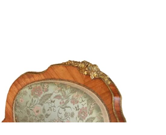 Salotto Luigi XV con bronzi in legno di Bois de Rose Divano 2 Poltrone e 2 Sedie