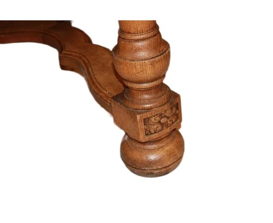 Tavolo rustico allungabile francese della seconda metà del 1800 in legno di rovere