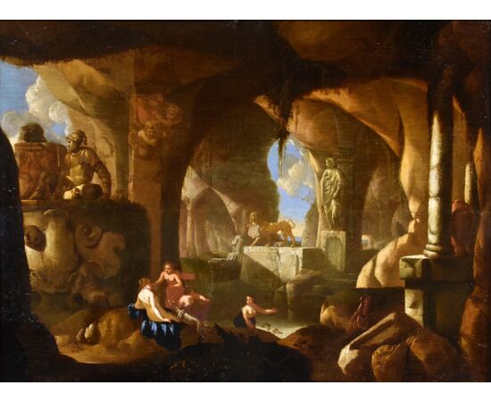 Diana e le sue ninfe, Jacques Muller (Utrecht 1630 - 1680) Firmato: ‘J. Muller f(ecit).’