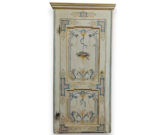 PTL610 - Porta in legno laccato, un battente, con telaio, epoca '700, luce cm L 83 x H 205