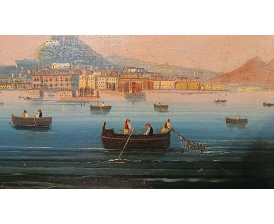 PAIR OF PAINTINGS WITH GULF OF NAPLES MID-19TH CENTURY
