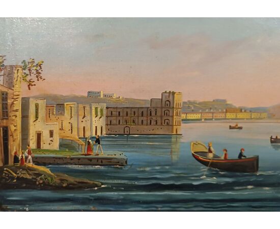 PAIR OF PAINTINGS WITH GULF OF NAPLES MID-19TH CENTURY