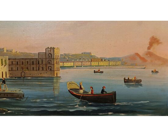 PAIR OF PAINTINGS WITH GULF OF NAPLES MID-19TH CENTURY