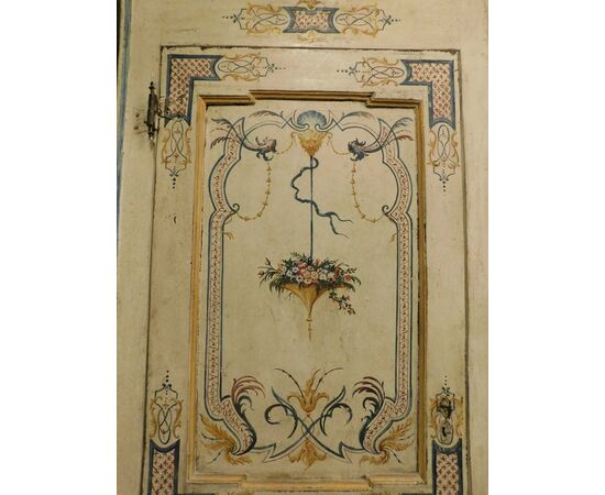 PTL610 - Porta in legno laccato, un battente, con telaio, epoca '700, luce cm L 83 x H 205