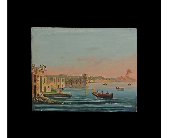 PAIR OF PAINTINGS WITH GULF OF NAPLES MID-19TH CENTURY