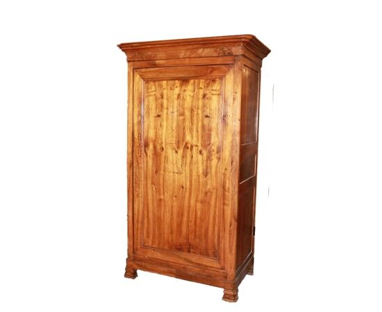 Armadio Stipo francese ad 1 porta stile Luigi Filippo in legno di noce 1800