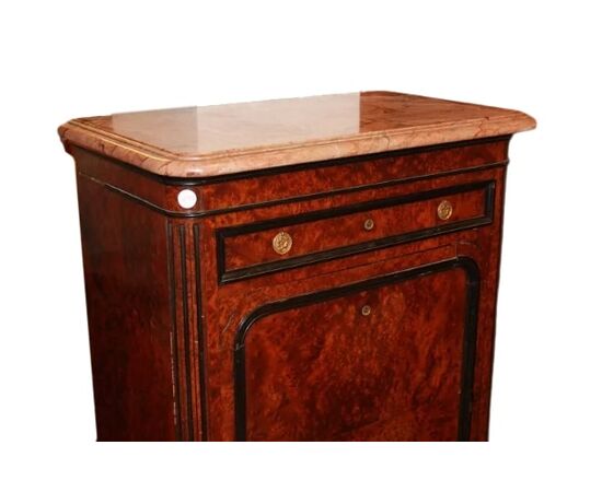 Secretaire Francese stile Luigi Filippo del 1800 in radica di Maples