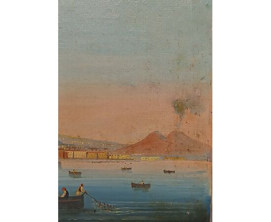 PAIR OF PAINTINGS WITH GULF OF NAPLES MID-19TH CENTURY