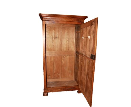 Armadio Stipo francese ad 1 porta stile Luigi Filippo in legno di noce 1800