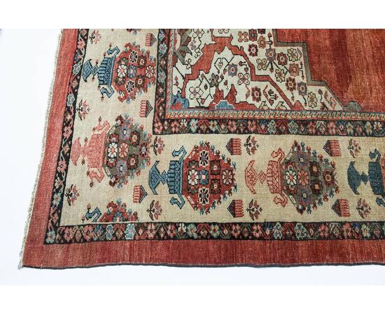 Rare large antique square Bakhshayesh rug from private collection - (630)