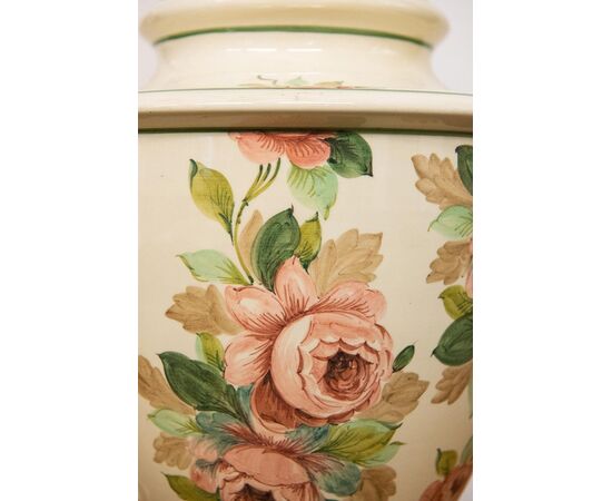Ceramic lamp with hand-painted roses - O/2626