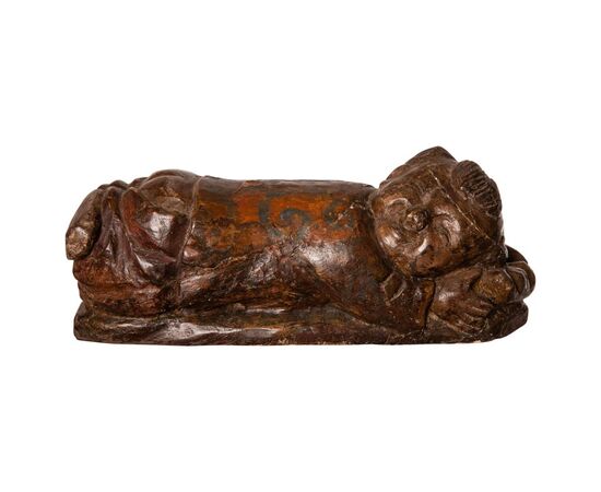 Antica scultura in legno "bimba che dorme"- O/5303