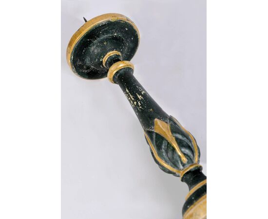 Serie di quattro antichi candelieri italiani in legno - O/6196