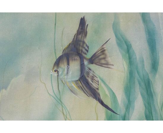 Oil-painted panel "Seabed" - airbrush on canvas - O/7449