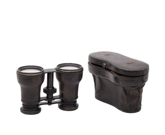Antique French ISELI binoculars with case - O/2941