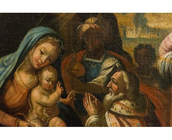 Nativity: painting from 17th century Italy - O/6052