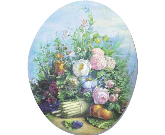 Set of 4 oval paintings from boiserie panels. - O/5542