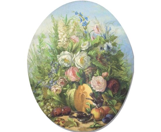 Set of 4 oval paintings from boiserie panels. - O/5542