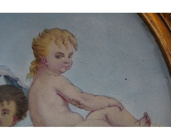 Coppia di tondi, "Giochi di amorini"